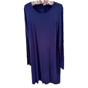 GAP Navy Long Sleeve Shift Dress Small Tall Knee Length Closet Staple Minimalist